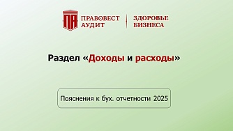 Пояснения к бухгалтерской отчетности - 2025: раздел «Доходы и расходы»
